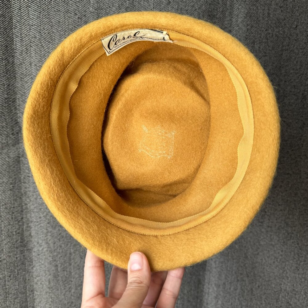Wool Hat w/Bow Vintage Henry Pollack Small 21.5 Inches - Picture 9 of 16
